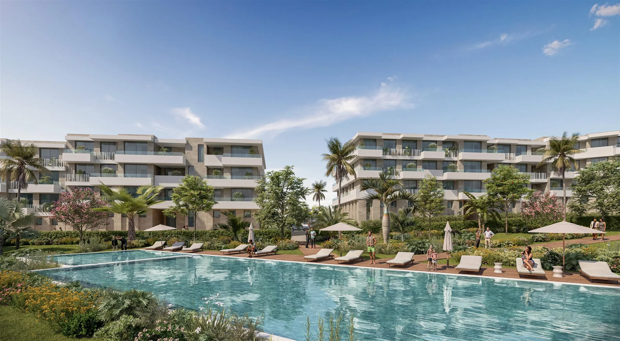 Lotissement Campus projet résidentiel luxe Rabat piscine — Atelier Mouna Bennani