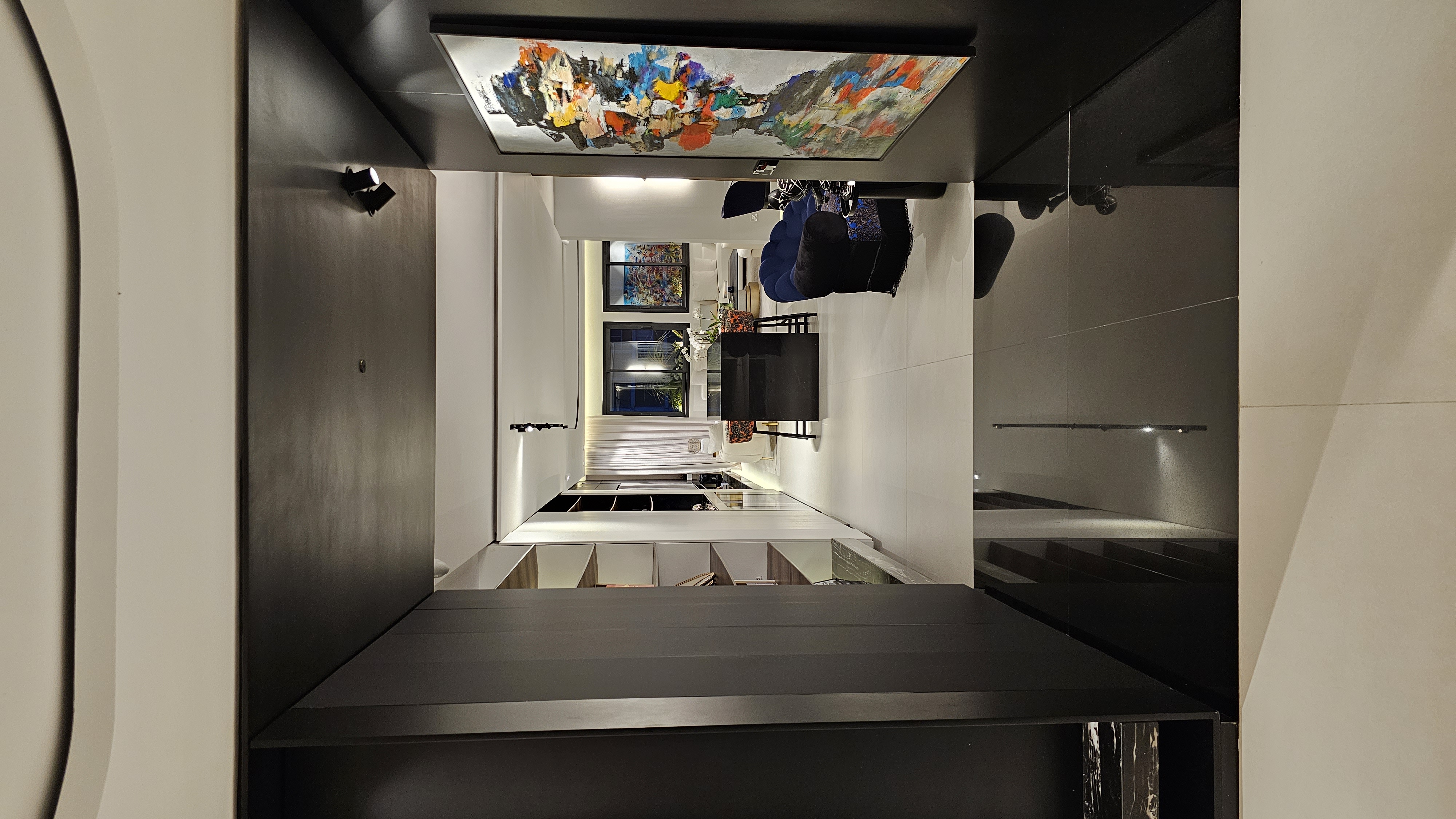 Détail intérieur finitions haut de gamme penthouse Casablanca — Atelier Mouna Bennani