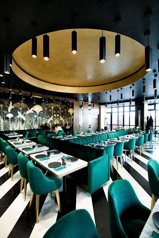 Salle principale Restaurant Wakame — Atelier Mouna Bennani