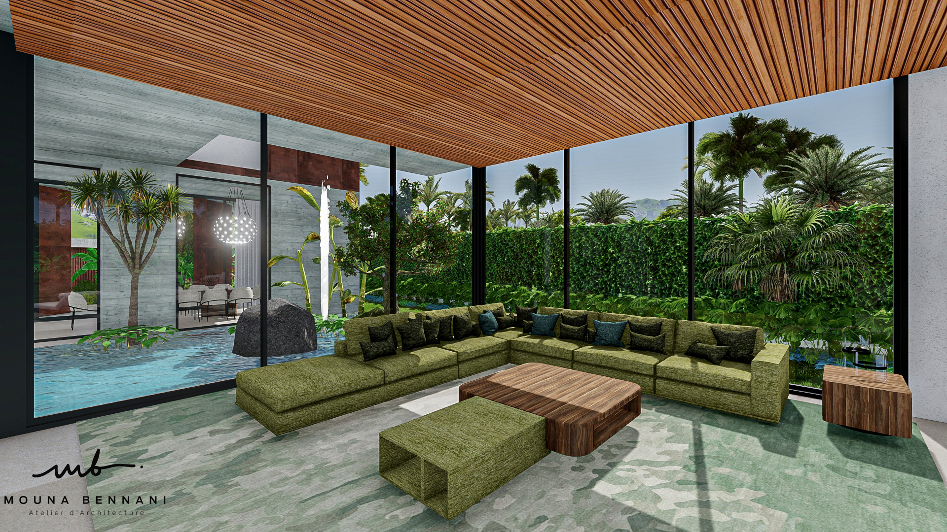 Espace de vie contemporain lumière naturelle villa haut de gamme Casablanca À