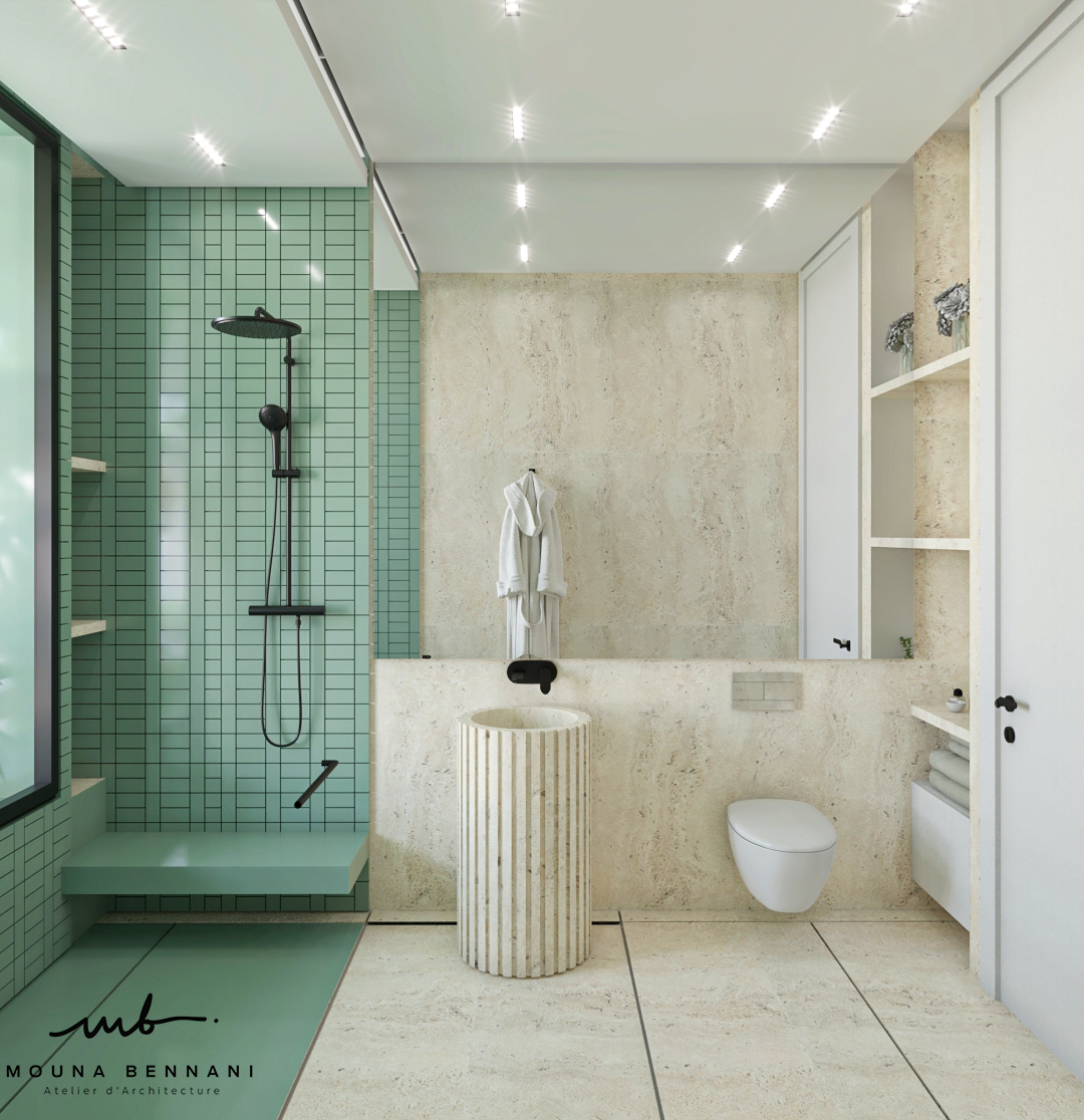 Salle de bain enfant 002 Villa B2 — Atelier Mouna Bennani
