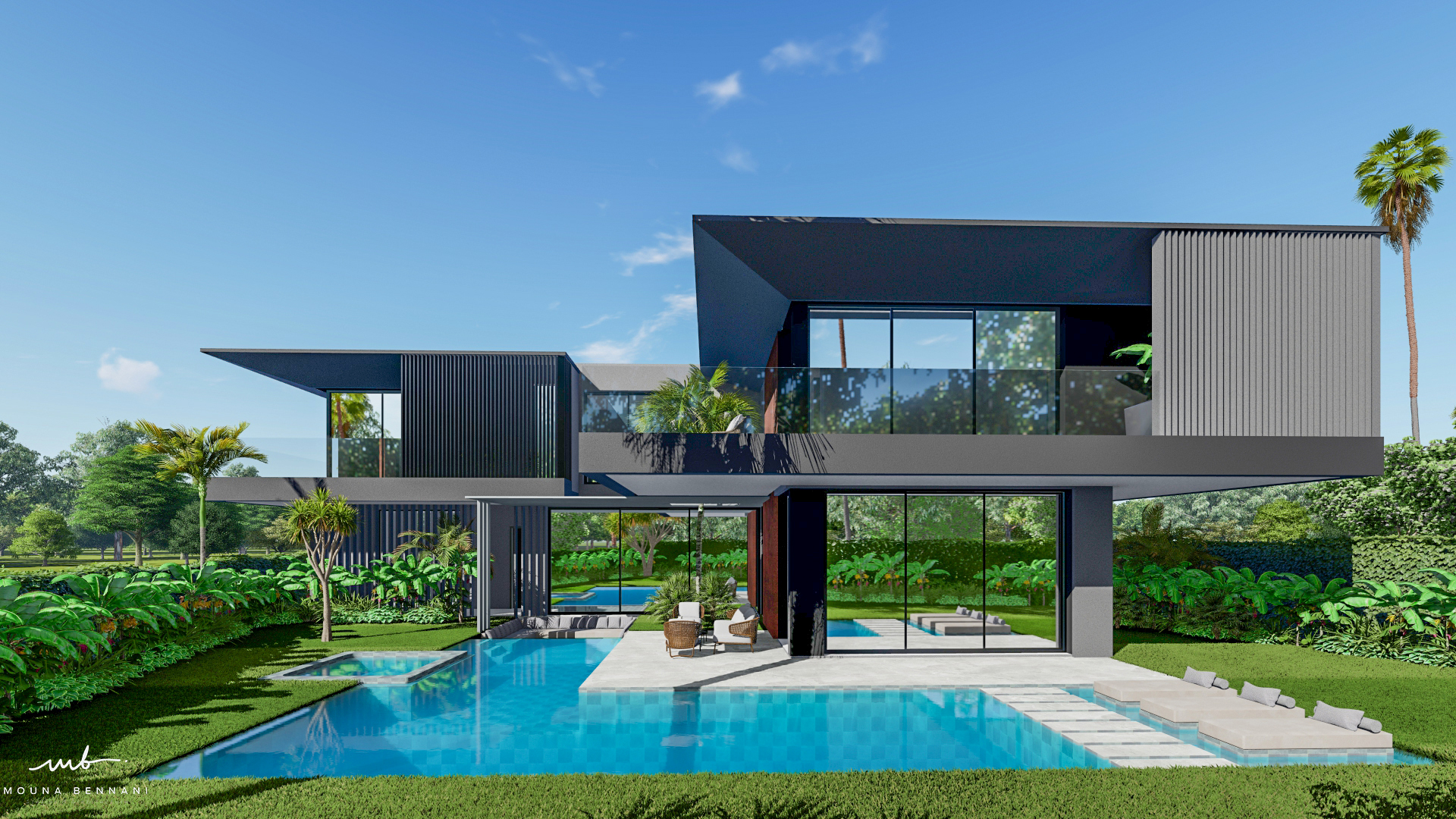 Villa B3 diseño de interiores de gran lujo arquitectura Casablanca — Mouna Bennani