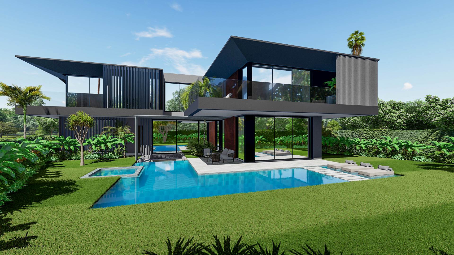 Espaces extérieurs Villa B3 — Atelier Mouna Bennani