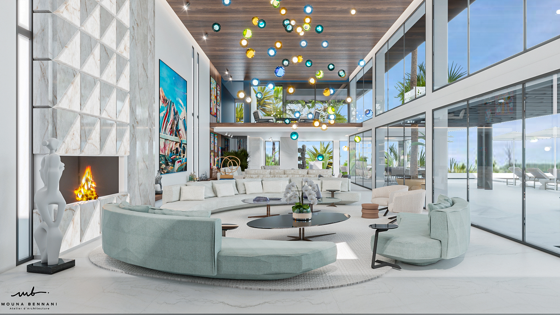 Villa C1 diseño de interiores de gran lujo arquitectura Casablanca — Mouna Bennani