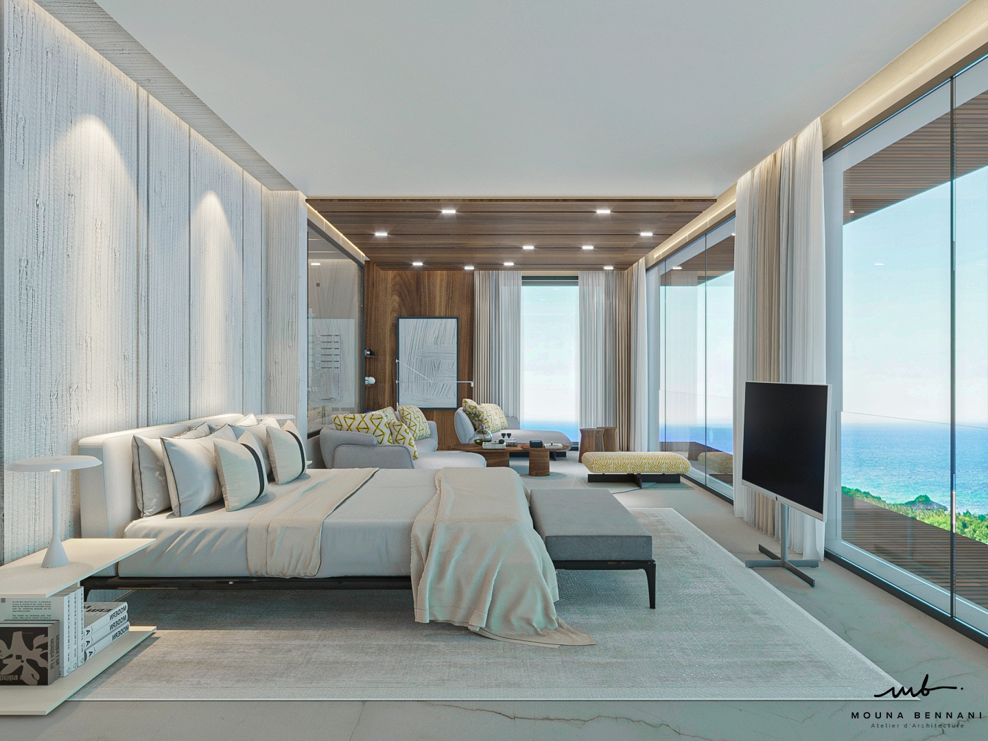 Chambre parentale Villa C1 — Atelier Mouna Bennani