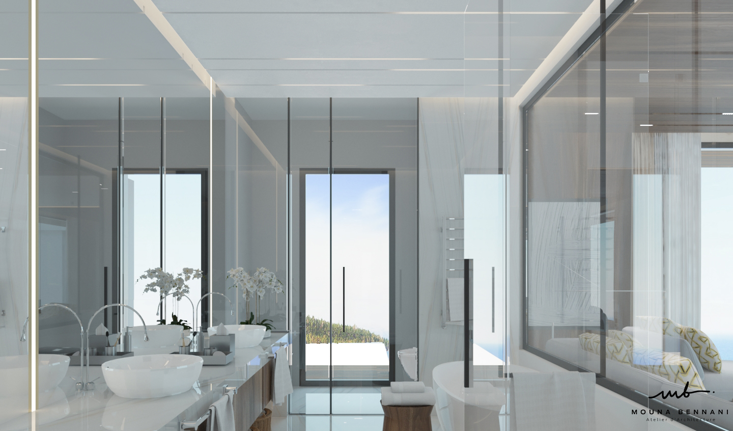 Salle de bain Villa C1 — Atelier Mouna Bennani