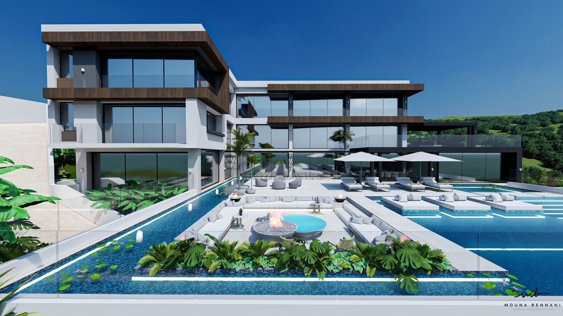 Rendu architectural Villa C1 — Atelier Mouna Bennani