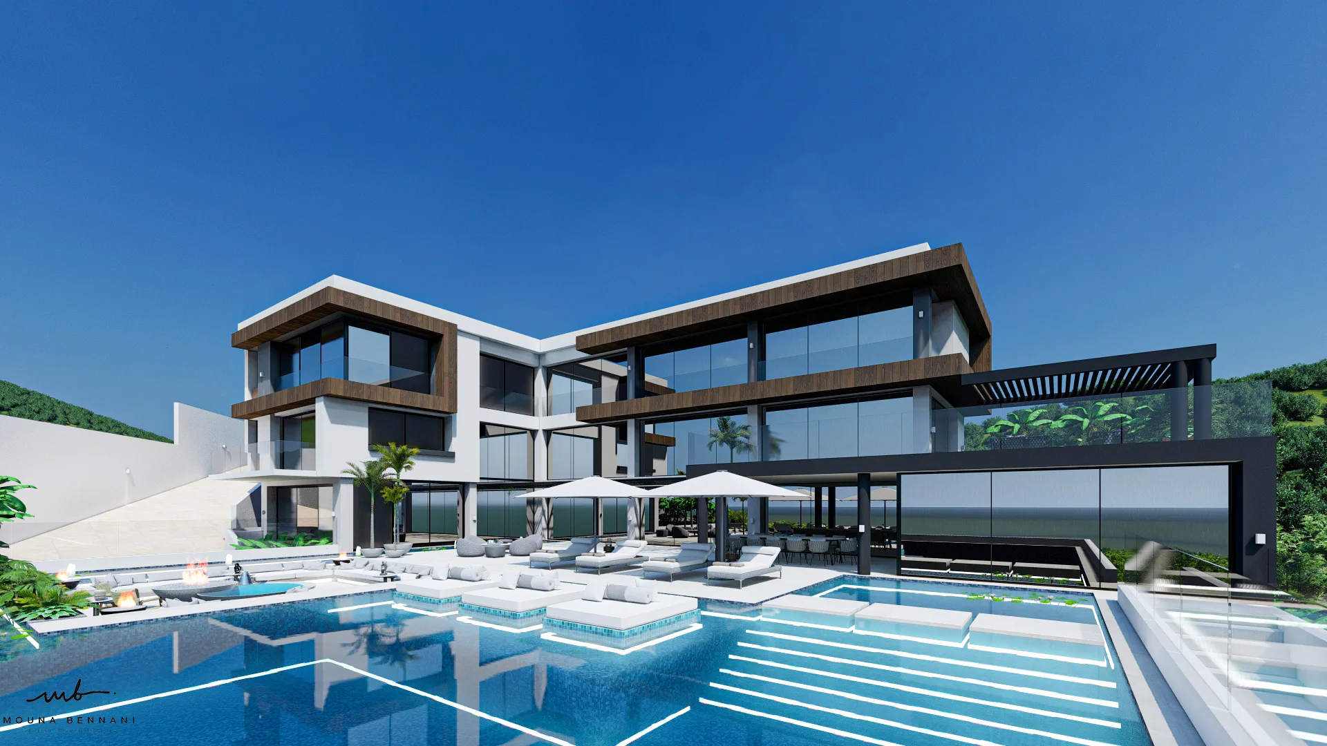 Rendu architectural Villa C1 — Atelier Mouna Bennani