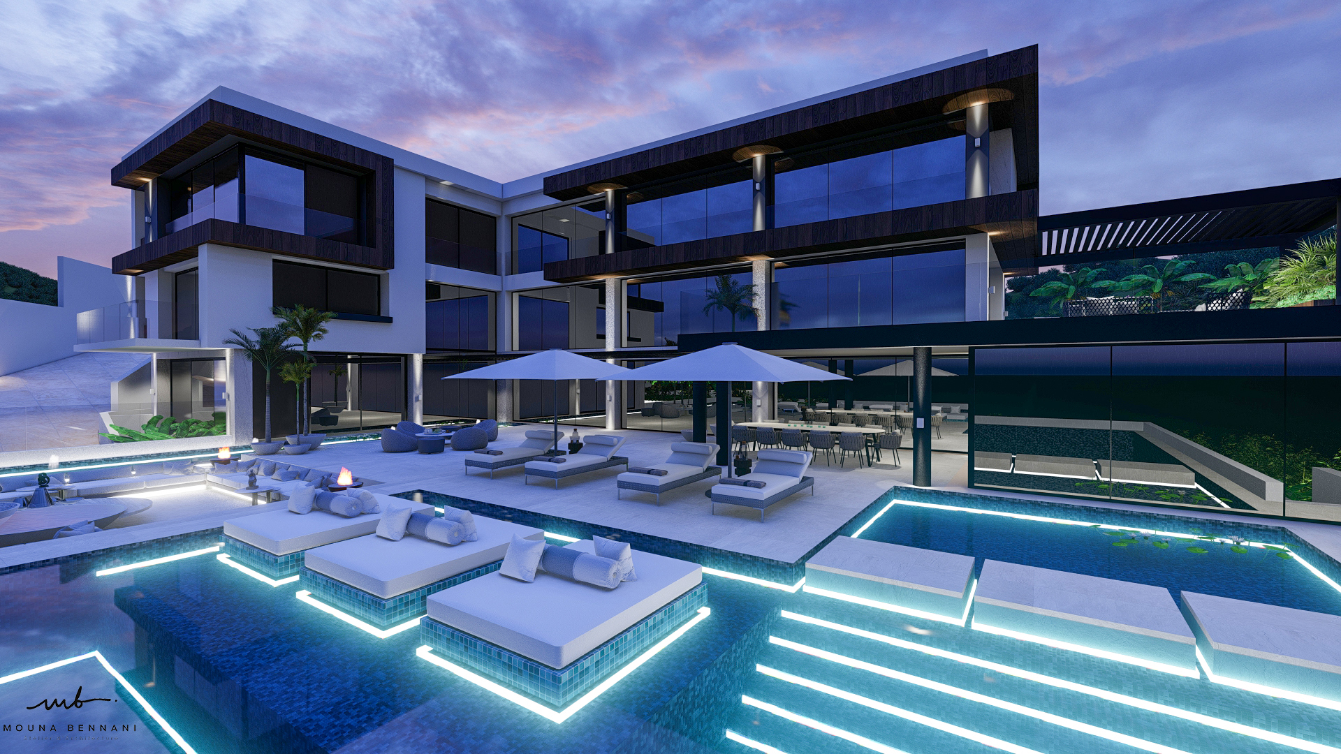 Rendu architectural Villa C1 — Atelier Mouna Bennani