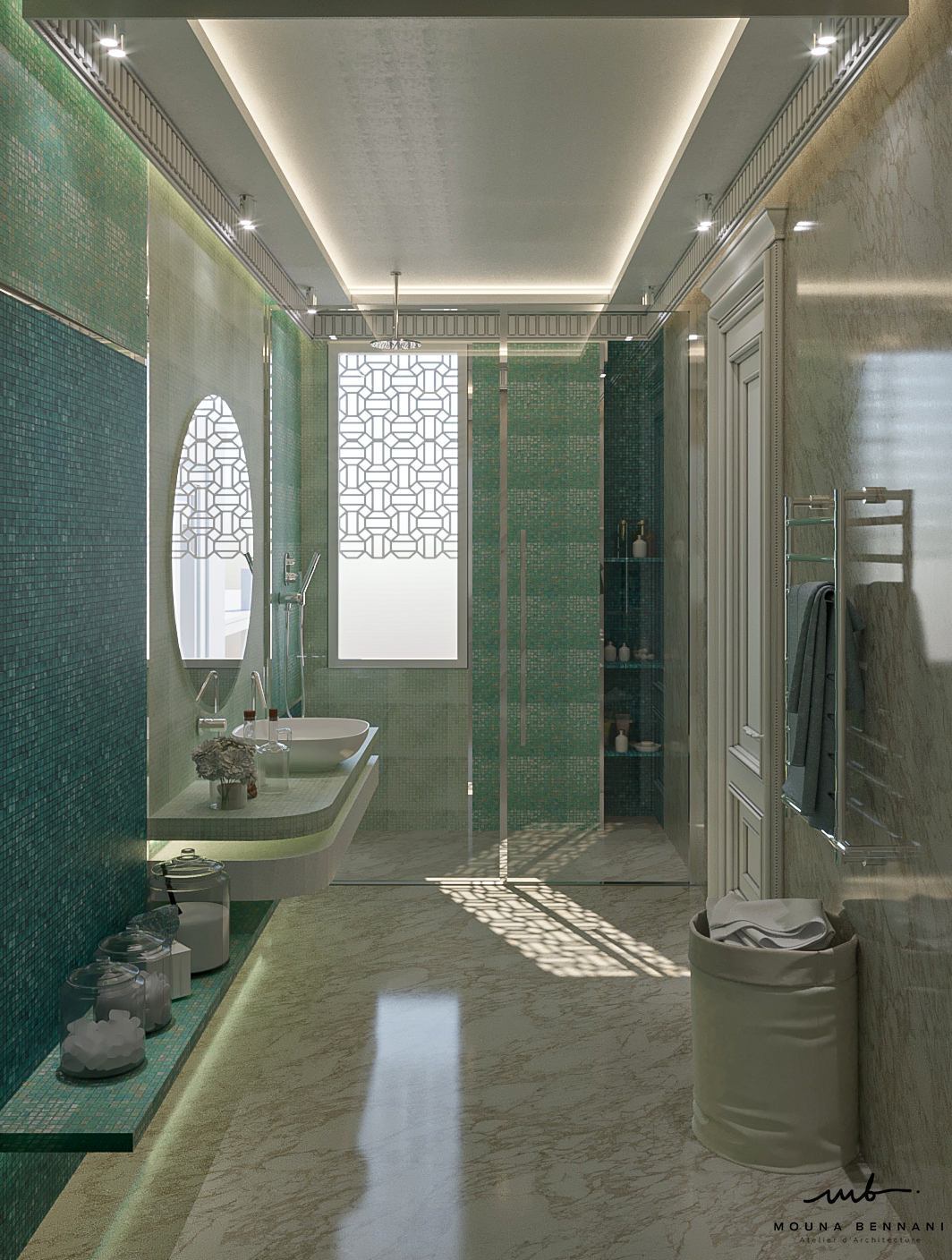 Salle d'eau design Villa Celia — Atelier Mouna Bennani