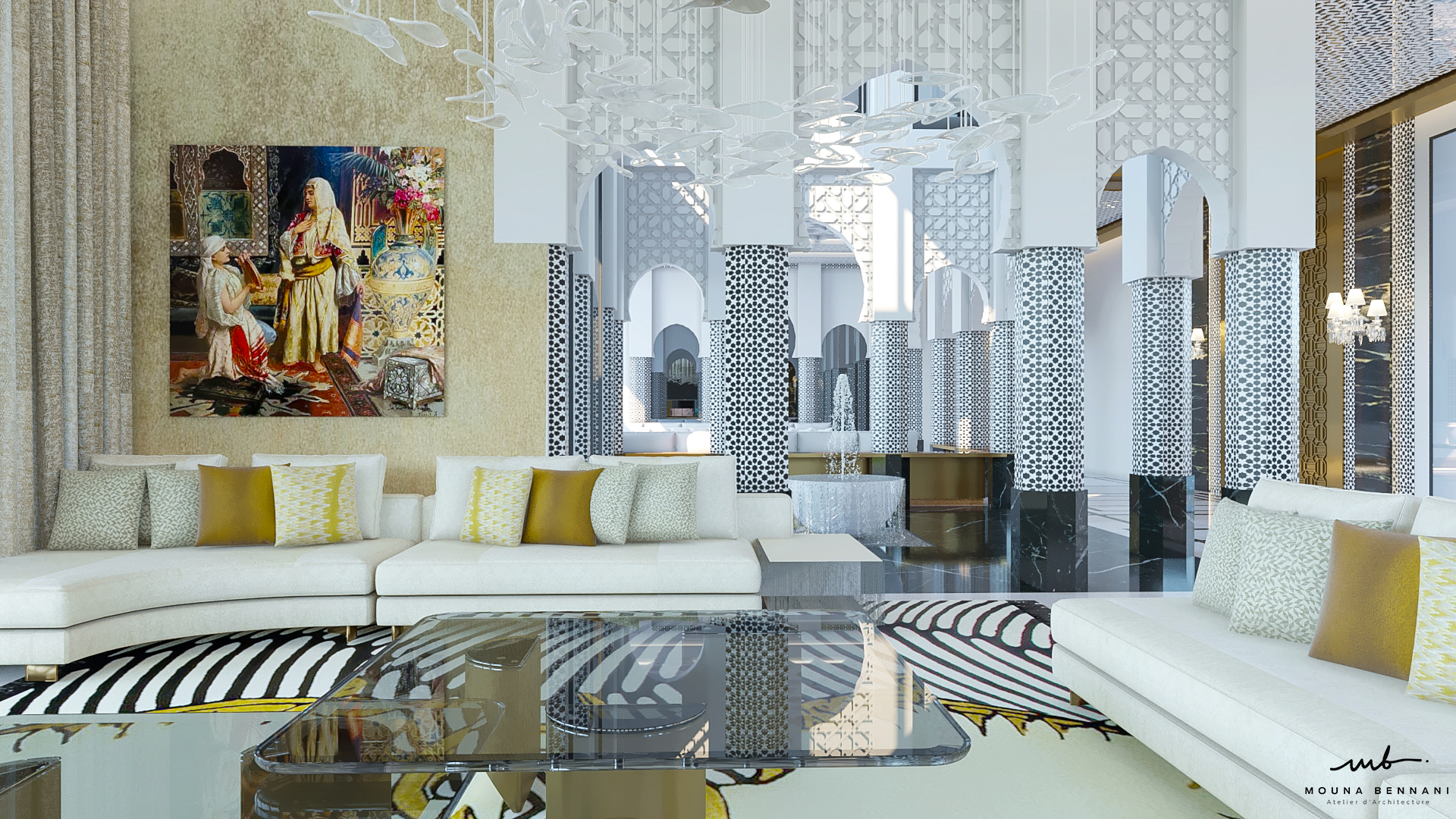 Espace intérieur prestige Villa Celia — Atelier Mouna Bennani