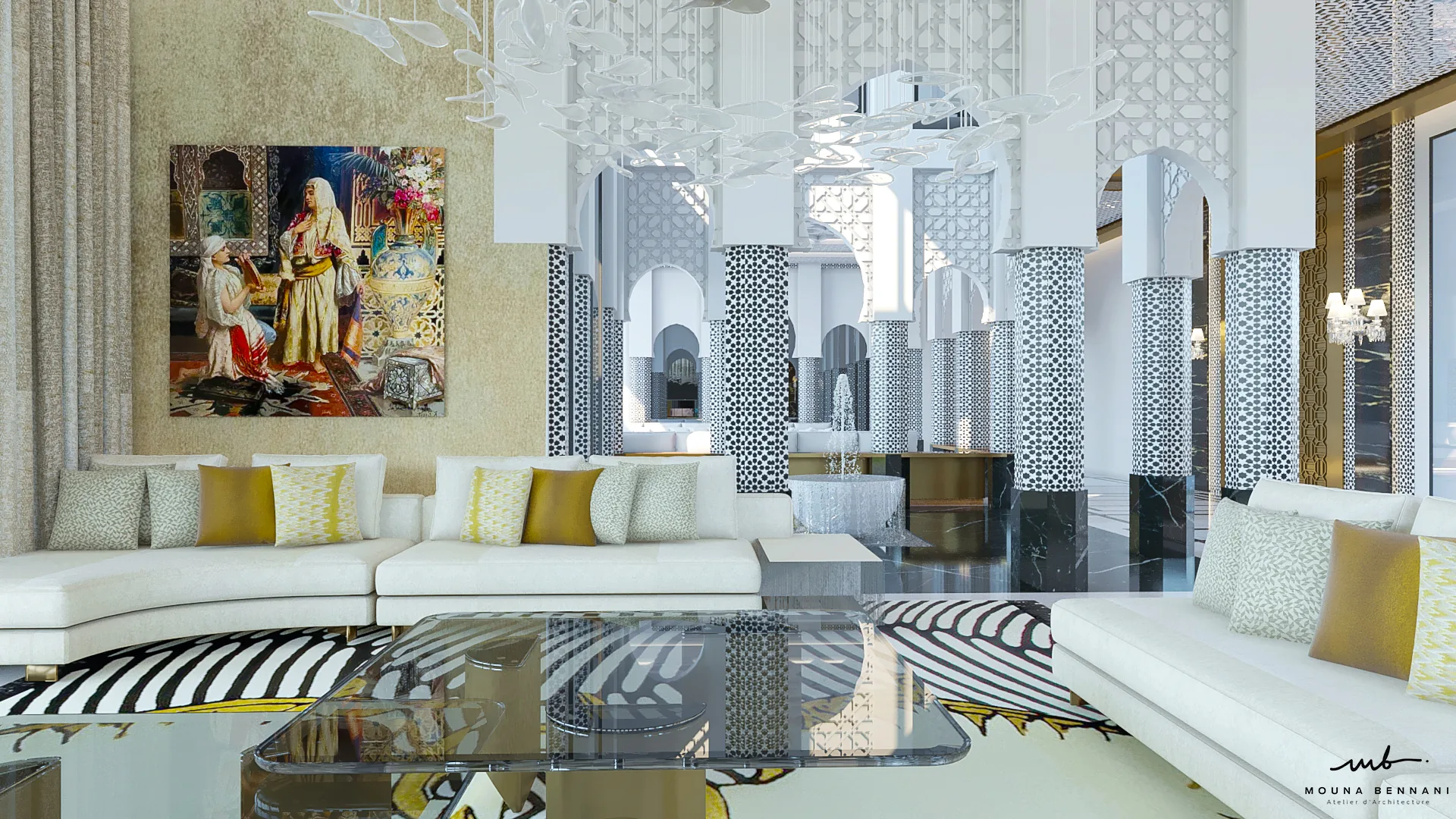 Espace intérieur prestige Villa Celia — Atelier Mouna Bennani
