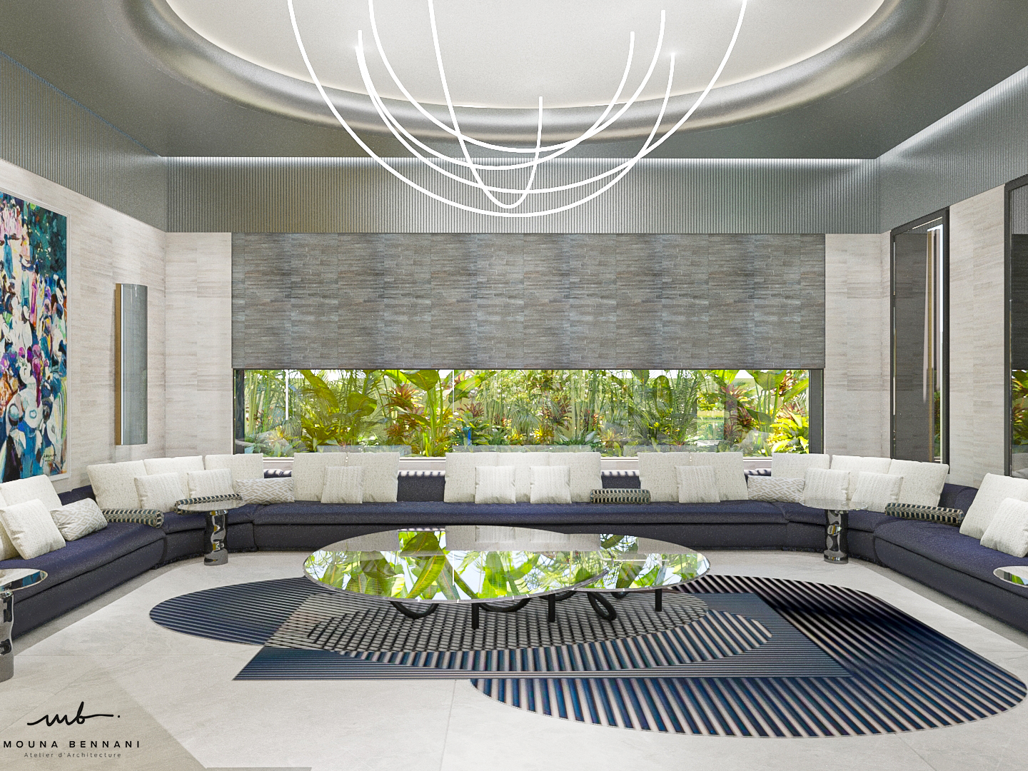 Finitions luxe matériaux nobles design intérieur villa Casablanca — Atelier Mouna Bennani