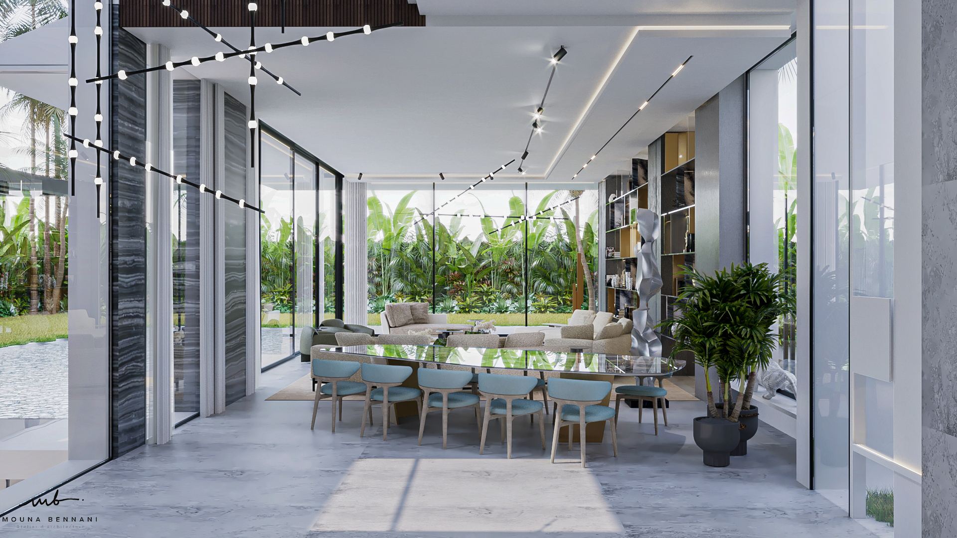 Villa contemporaine haut de gamme architecture design intérieur Casablanca — Atelier Mouna Bennani