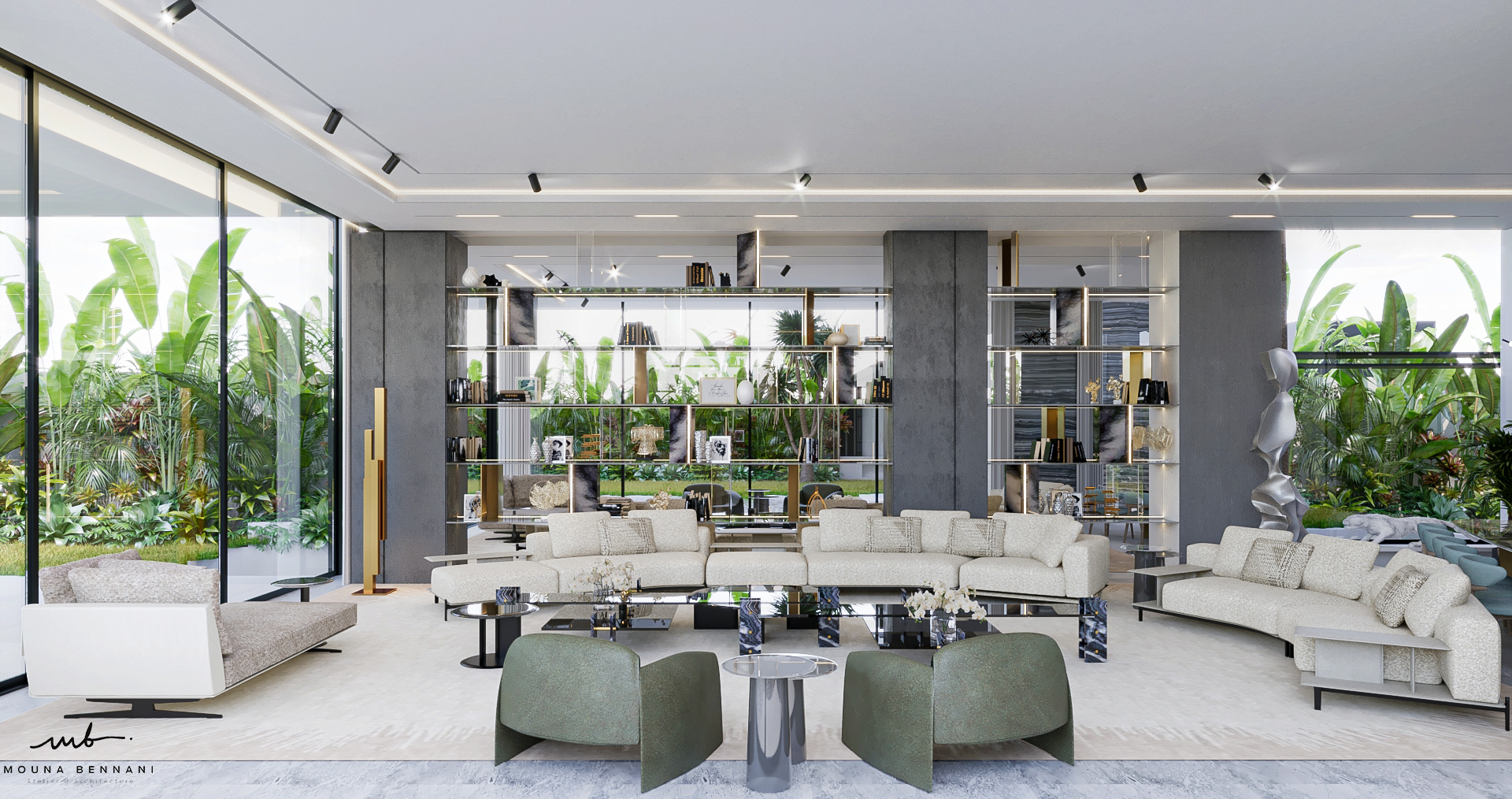 Façade villa design contemporain matériaux nobles Casablanca 2024 — Atelier Mouna Bennani
