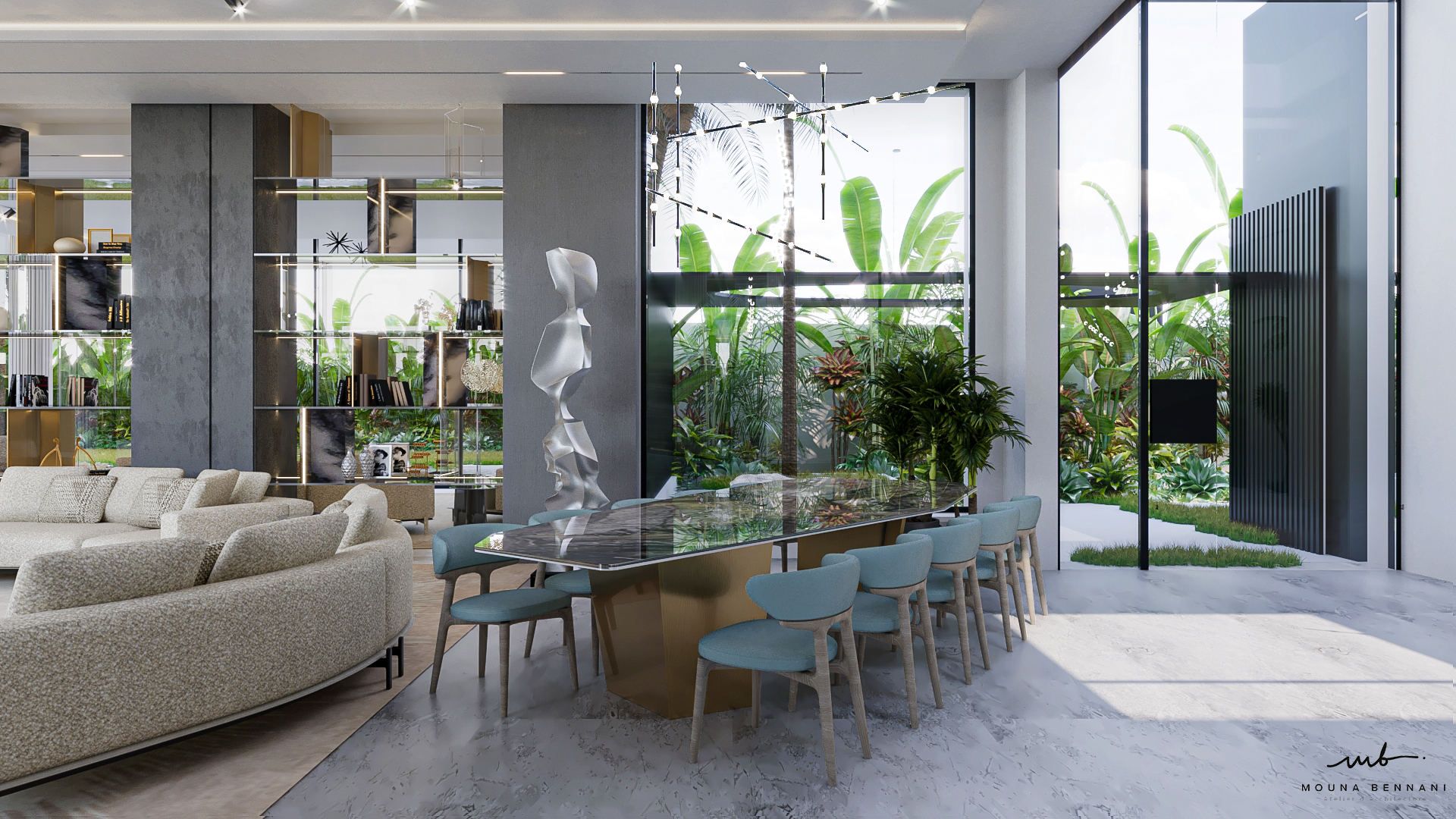 Architecture villa luxe extérieur piscine Casablanca — Atelier Mouna Bennani