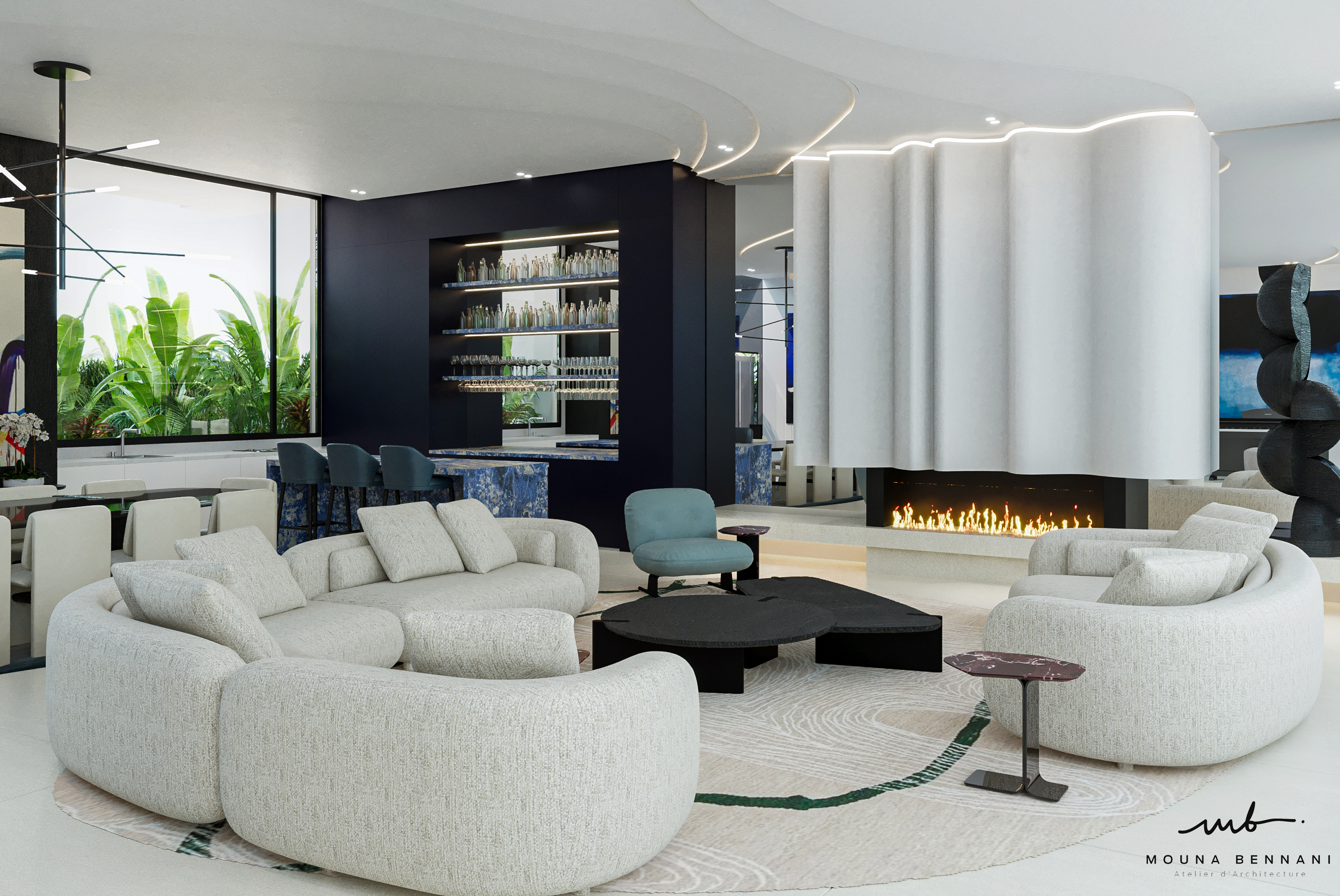Villa H2 diseño de interiores de gran lujo arquitectura Casablanca — Mouna Bennani