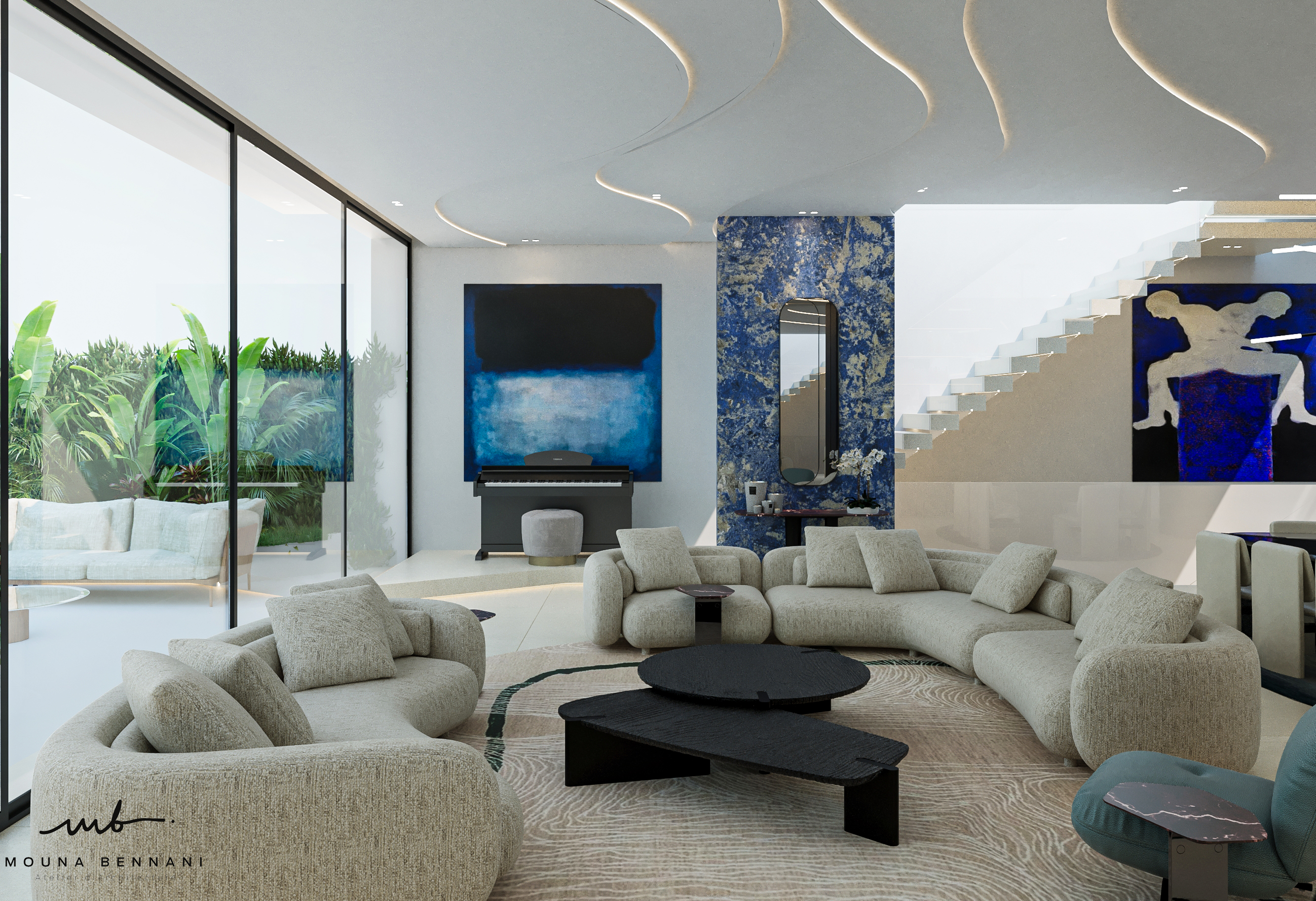 Salon Villa H2 — Atelier Mouna Bennani