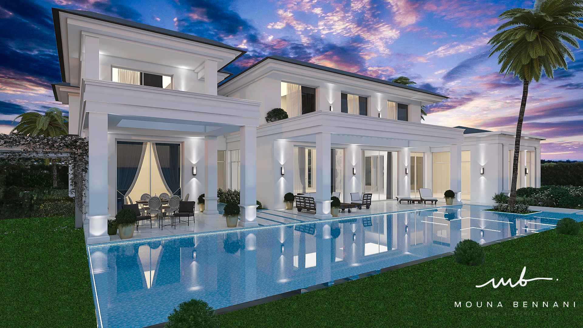 Villa J1 diseño de interiores de gran lujo arquitectura Casablanca — Mouna Bennani