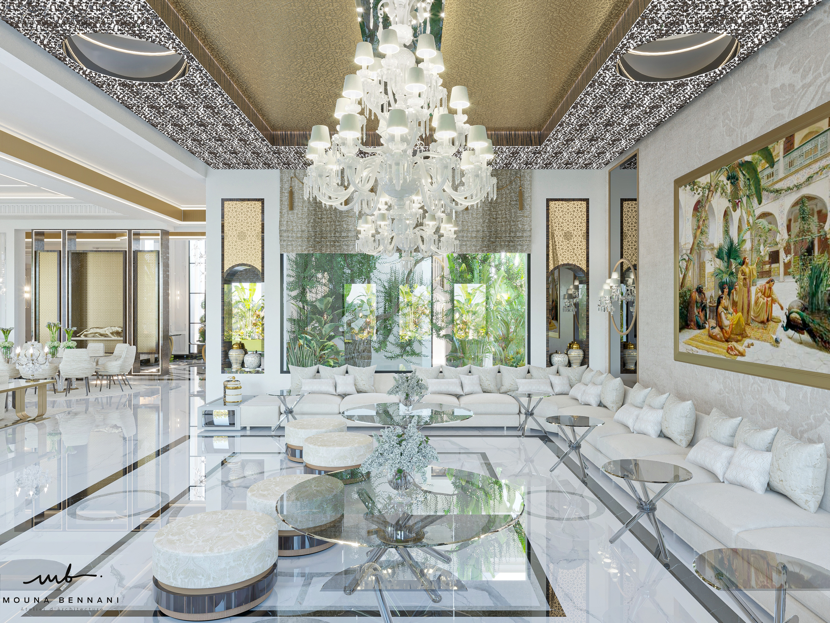Salon marocain Villa J1 — Atelier Mouna Bennani