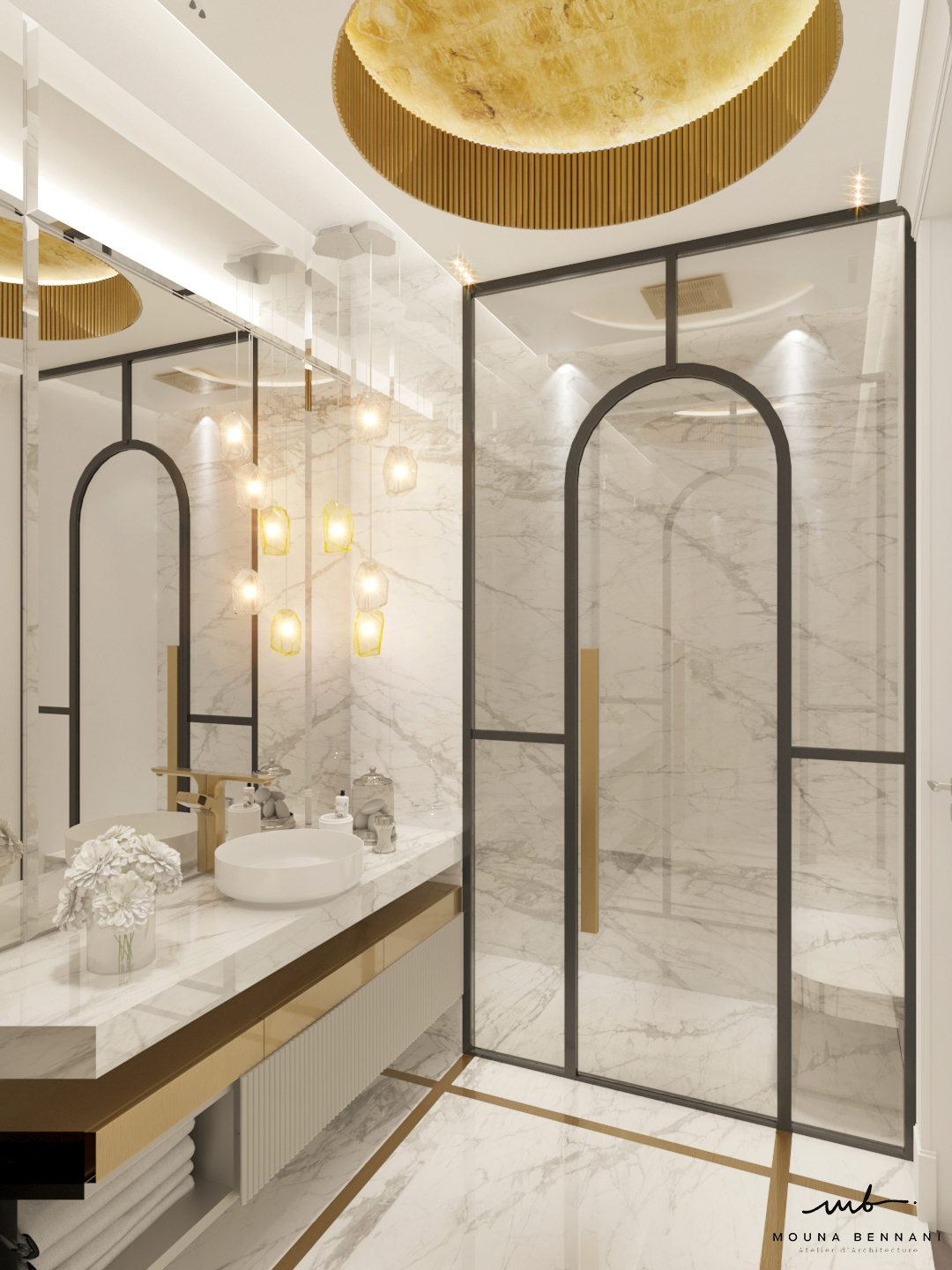 Salle de bain fille Villa J1 — Atelier Mouna Bennani