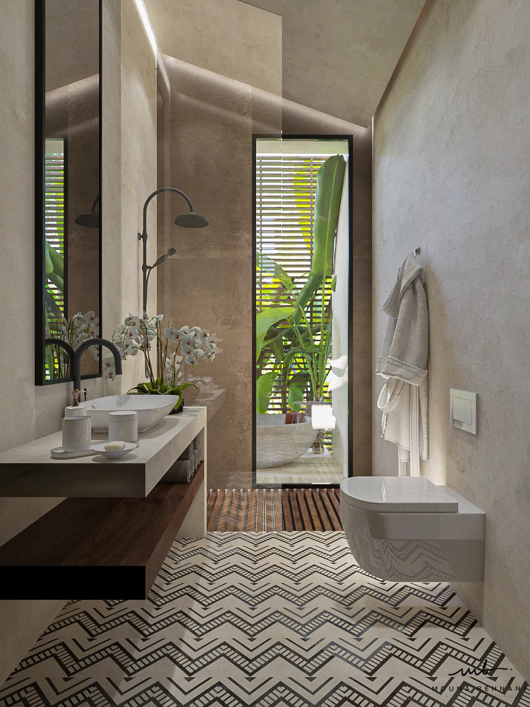 Vue panoramique intérieur Villas Assinie — Atelier Mouna Bennani